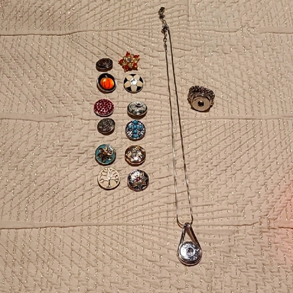 Ginger Snap Necklace, Ring And 12 Charms.